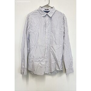 Banana Republic White Slim-Fit Organic Cotton‎ Untucked Shirt - Size L